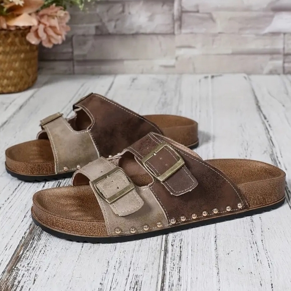 Shoes - Brown and Tan Women's Sandals